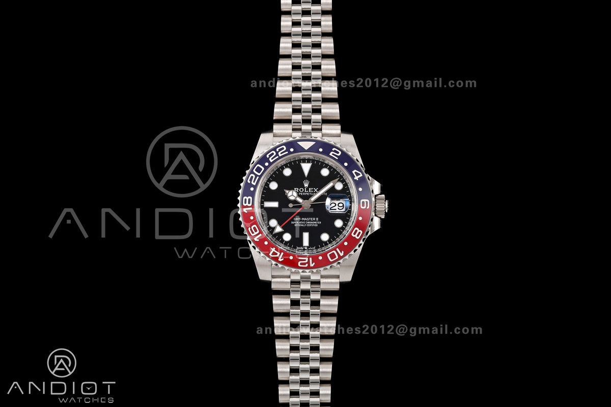 GMT-Master II 126710 BLRO 904L Steel Clean Plus 1:1 Best Edition on Jubilee Bracelet DD3285-Free Sprung